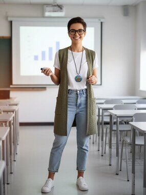 Handmade Daisy Blue Resin Pendant on Black Braided Leather Adjustable Necklace